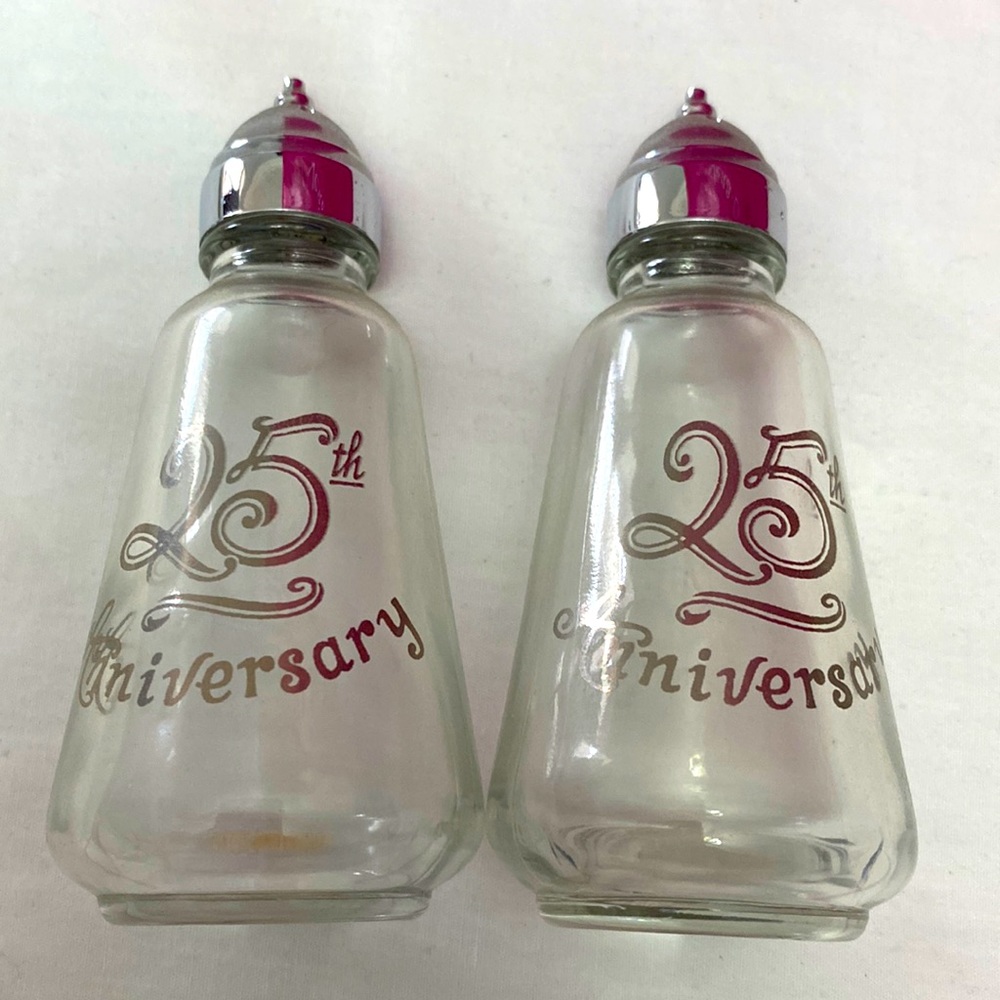 Vintage - LOTUS 25th Wedding Anniversary Salt & Pepper Shaker